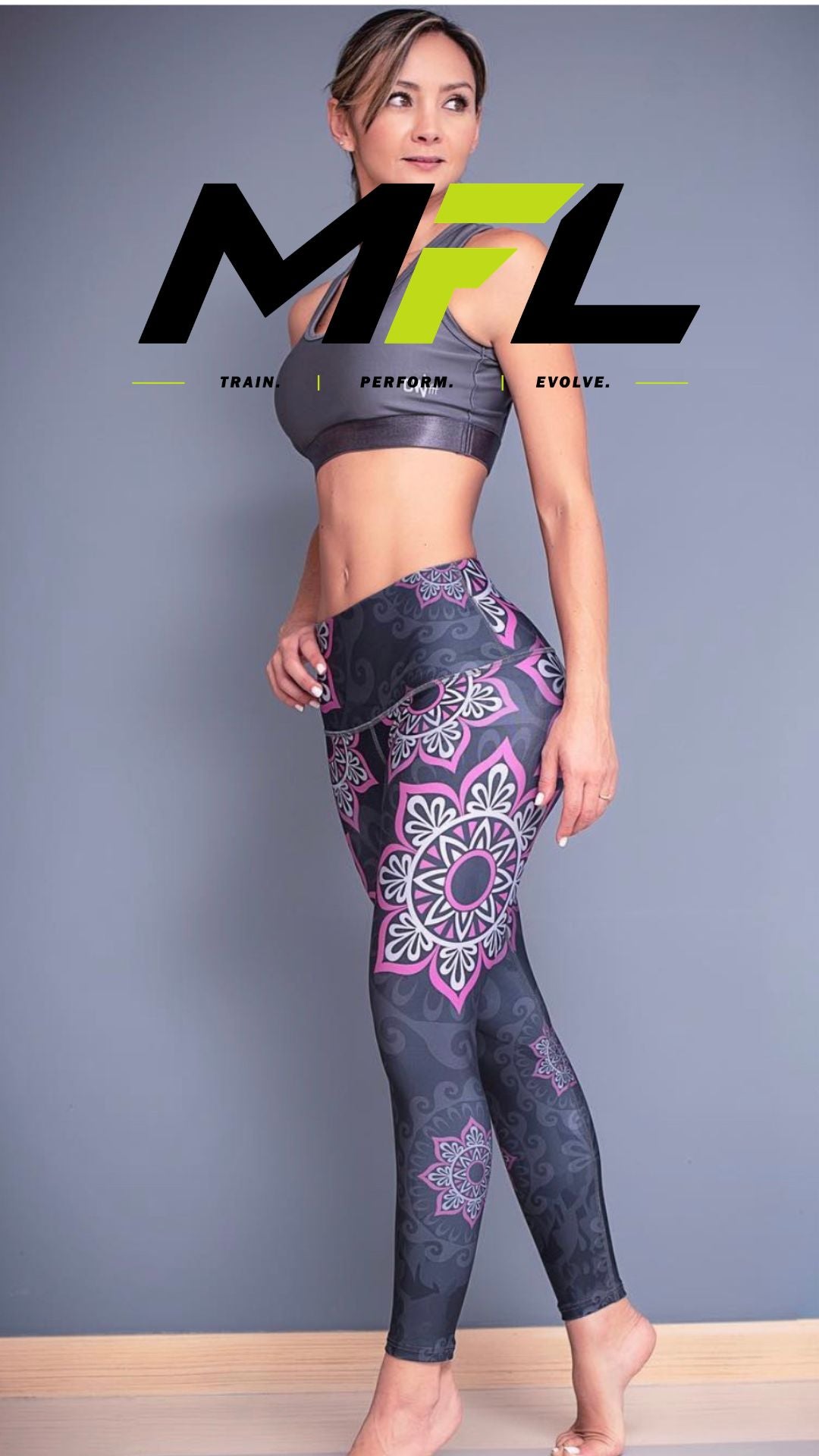 Women wearing Lotus Harmony Leggings posing sideways 